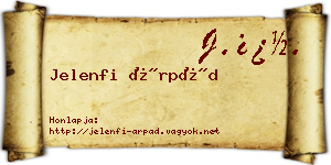 Jelenfi Árpád névjegykártya