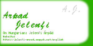 arpad jelenfi business card