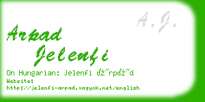 arpad jelenfi business card